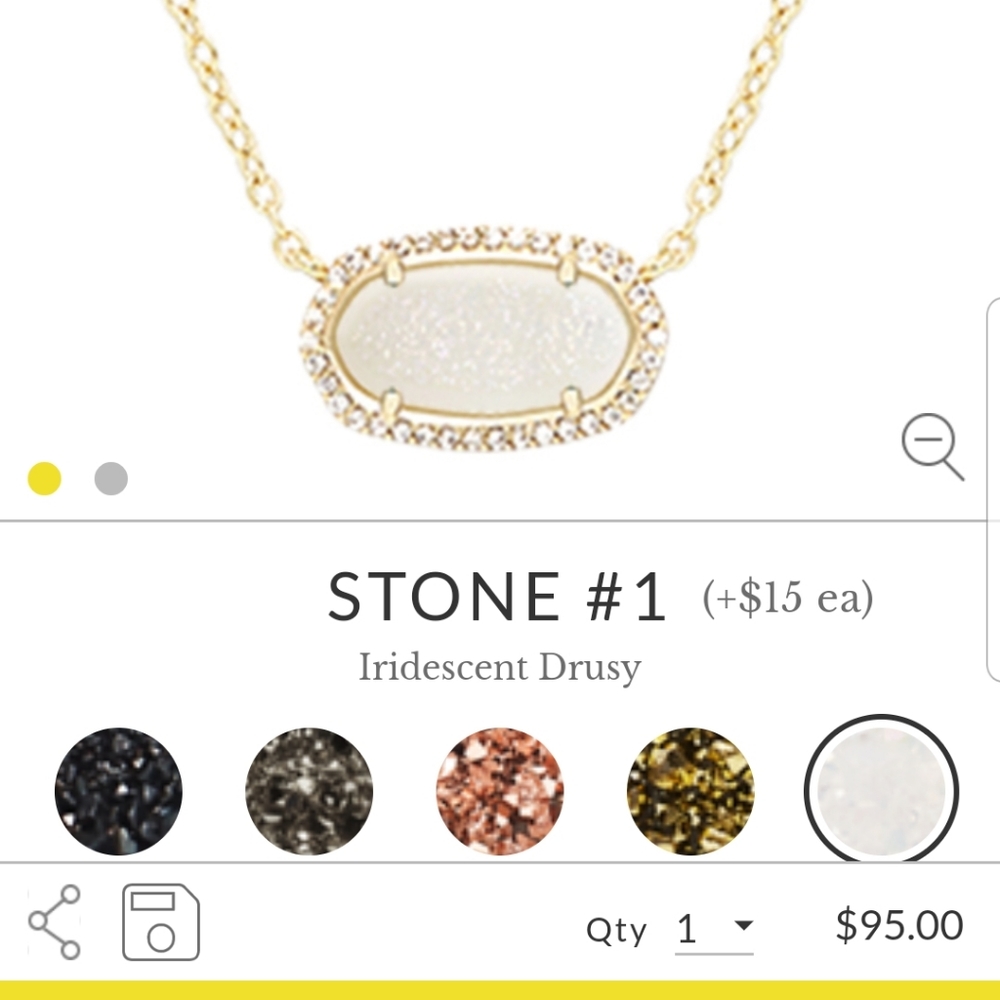Kendra Scott Elisa Luxe YellowGold and White Druzy